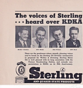 1945 Sterling Oil  Pittsburgh PA Print Ad 5"x5" KDKA Personalities - Picture 1 of 3