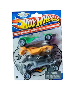 Hot Wheels Puzzle Erasers ~ Series #1 (Green Twin Mill, Orange Howlin' Heat) - Picture 1 of 1