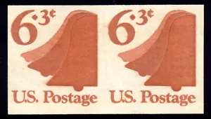 US 1518b 6.3c 1974 Liberty Bell imperf Spulenpaar F-VF NH - Bild 1 von 2