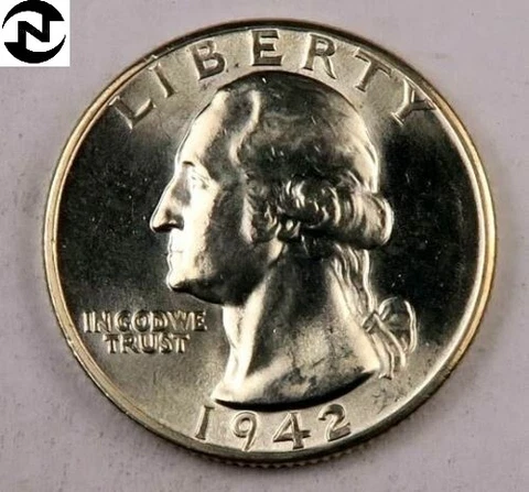 1942 Washington Quarter ~ Gem BU ~ 90% Silver ~ 1 Coin Cover