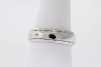 NEW Men's Sterling Silver 6mm Milgrain Stripe Wedding Band Ring Size 7 - Image 1 of 4