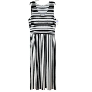 Bar lll Maxi Dress XL Black White Striped Sleeveless Stretch Summer Casual NWT - Picture 1 of 14