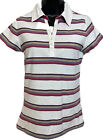 Fat Face 6/Xxs Vgc Ivory /Pink/ Multi Stripe Polo T-Shirt