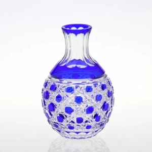 Edo Kiriko (Cut Glass): Sake Bottle (Tokkuri) (Kagome) - Picture 1 of 8