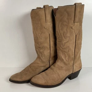 Vintage Lucchese Full Rough Out Suede Cowgirl Boots 8 B Billy Martin’s Custom - Picture 1 of 24