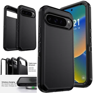 For Google Pixel 10/10 Pro/Pro XL Case Shockproof Rugged Protective Cover Black - Picture 1 of 43