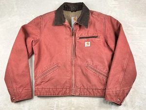 Vintage Carhartt WJ097 VRS Lined Detroit Jacket Women's Size Small Salmon Pink - Picture 1 of 6