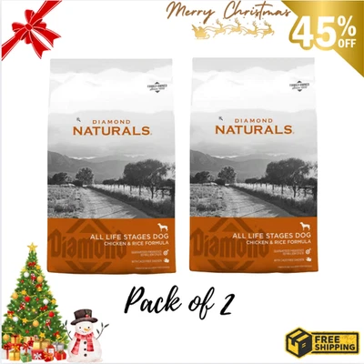 Diamond Naturals Chicken & Rice Formula All Life Stages Dry Dog Food,40-lb,2Pack