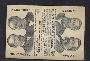 POLITICAL CALENDAR CARD 1885 ELECTION - Picture 1 of 2