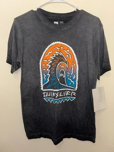 Neu Quiksilver Tye Dye Jungen Jugend T-Shirt Tee Shirt SS Surf Skate Vintage grau M - Bild 1 von 2