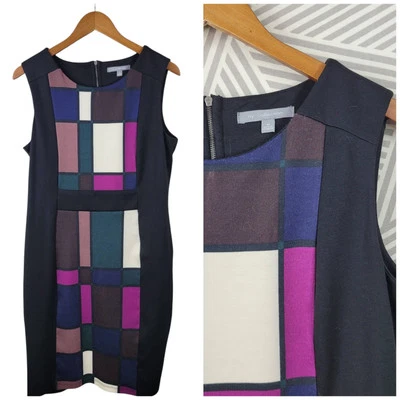 NY Collection Sheath Dress size Medium career evening black Geometric Classic - Image 1 of 4