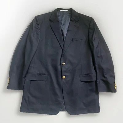 Blazer Abrigo Deportivo De Colección Hickey Freeman Azul Marino 44L 100% Lana Dorado Botón Hecho en EE. UU. Foto 1 de 4