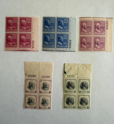 US Stamps Scott  803-833 MNH plate blocks and blocks of 4 - Image 1 of 3