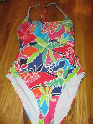 Traje de baño para mujer Nautica colorido floral de una pieza talla XL Foto 1 de 4