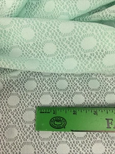 Vintage 70er Mod Polyester Strick Stoff grün strukturiert Kreise Retro 3,75 Yard x 54" - Bild 1 von 7