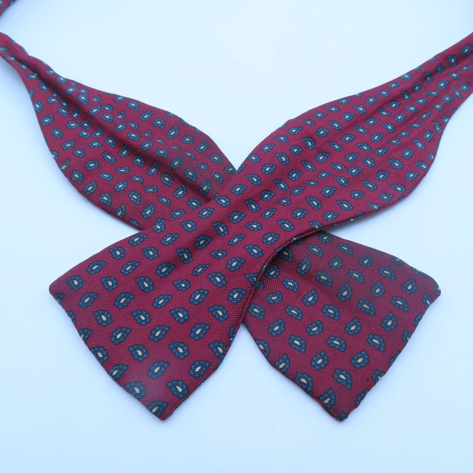 Pajarita Bert Pulitzer seda autocorbata roja azul blanca cachemira EE. UU. Foto 1 de 4