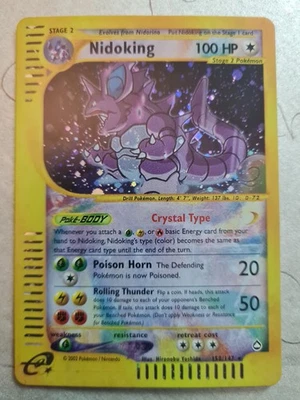 Nidoking Crystal 150/147 Aquapolis Holo Karte 2002/2003 NM Mint - Bild 1 von 3