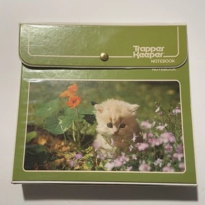 Mead Trapper Keeper Notebook 3 Ring Binder 80s Style 29096 Cat Kitten Vintage - Picture 1 of 12