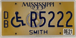MISSISSIPPI TRIPLE DIGIT 2 222 license plate Roger Ryan repeating R5 Wheelchair - Picture 1 of 7