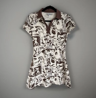 Mini vestido polo Urban Outfitters Hazel anos 50 retrô pinup nu feminino tamanho P/M - Imagem 1 de 4