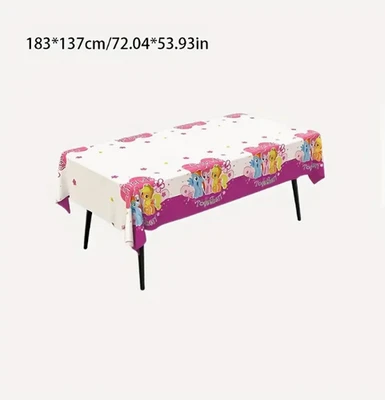 MY LITTLE PONY Plastic Party Birthday Tablecloth 72x54 White Purple - Image 1 of 2