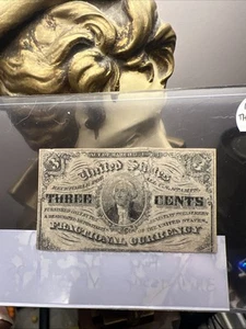 1863 3c Three Cent US Fractional Currency Note. Third Issue. Rare - Picture 1 of 4