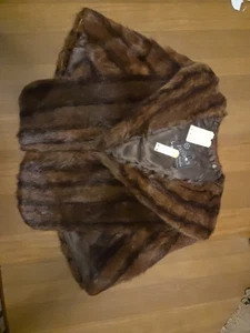 Mink Fur Wrap Shrug Shawl Dark Brown Patricks Furriers Vtg 60s 70s - Picture 1 of 14