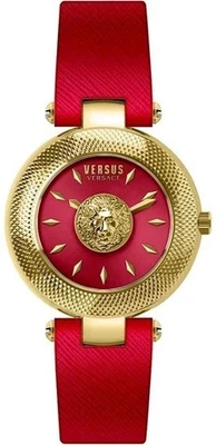 Versace Versus Women's Red Gold Brick Lane Quartz Leather Strap Watch VSP214118 - Image 1 of 4