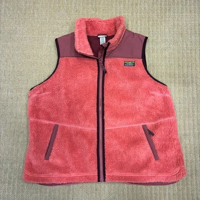 Chaleco polar L.L.Bean Sherpa para mujer 2X-Plus rojo mineral cremallera completa Foto 1 de 4