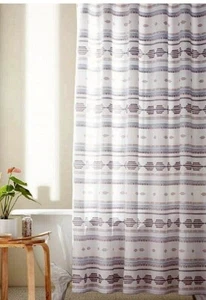 Wild Sage 72” x 72” Chloe Clip Poly Multicolor Boho Fabric Shower Curtain NEW - Picture 1 of 4