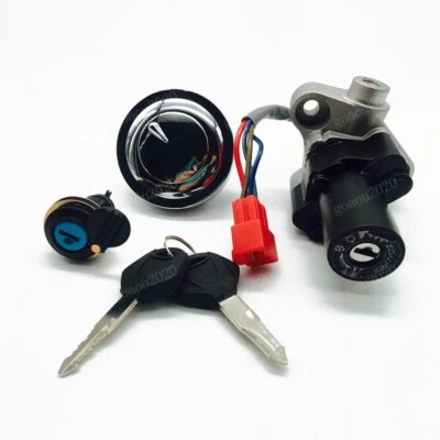 Juego de bloqueo de asiento interruptor de encendido tapa de gas combustible para Yamaha XVS1100 2000-2003 2001 02 Foto 1 de 4