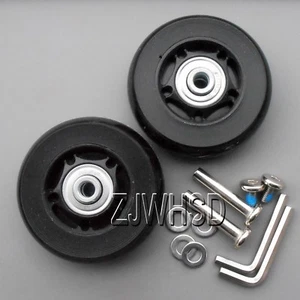 Luggage Suitcase Replacement Wheels OD 65 (2.56") ID 6 W 22 Axles 30 Repair Set - Picture 1 of 1
