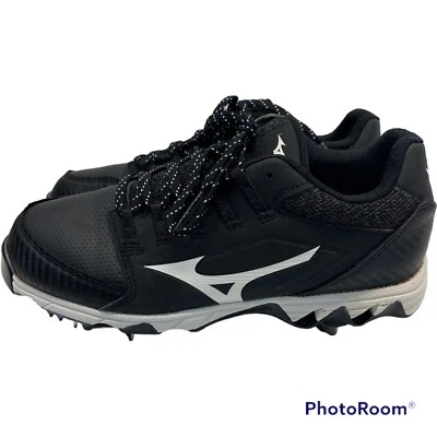 Mizuno Youth Boys/Girls 7.5 Baseball Softball Black Cleats - Image 1 of 4