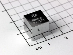 Rhenium Metal - High precision density cube 10x10x10mm - Hand Made in Germany - Picture 1 of 1