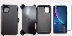 Funda para iPhone 11 11 Pro MAX con pantalla y clip para cinturón se adapta a Otterbox Defender negra - Imagen 1 de 5