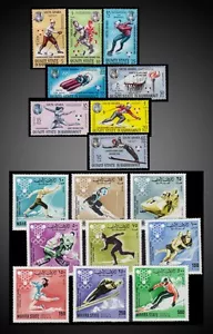 1968 GRENOBLE OLYMPICS ON ADEN MAHRA STATE AND ADEN QUTTI STATE HADHRAMUT MNH - Picture 1 of 1