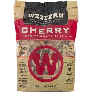Western Premium BBQ Products Cherry BBQ Chips para fumar, 180 Cu en envío gratuito - Imagen 1 de 6