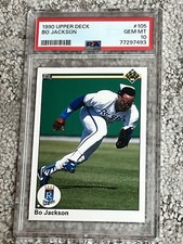PSA 10 GEM MINT BASEBALL CARD 1990 UPPER DECK BO JACKSON KANSAS CITY ROYALS