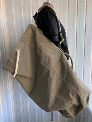 Bolso de Lona Soldado Vintage Ejército Francés Militar Excedente Lona Verde Talla OS Foto 1 de 4