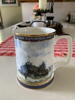 Tankard D-Day Landing 1944 edición limitada #1820 firmado por Geoff Hunt Royal Doulton Foto 1 de 4