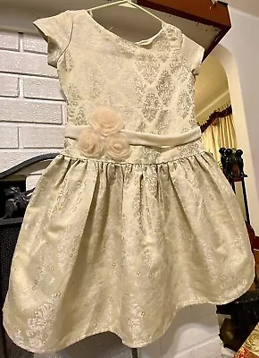 American Girl Dress Like Your Doll 2013 Gold Damask Party Holiday Dress Size 8 - Image 1 of 4