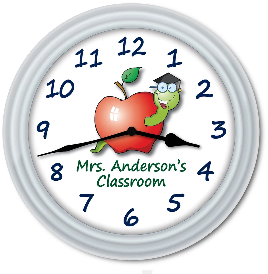 Teacher Classroom PERSONALIZED Wall Clock - Preschool Elementary School - GIFT - Image 1 of 1