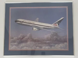 Delta Airlines Boeing 767-200 The Spirit Of Delta Canvas Like Painting 29"X23"  - Picture 1 of 9