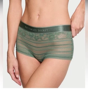 Victorias Secret Logo Lace Boyshort Panty Underwear. NWT - Picture 1 of 10