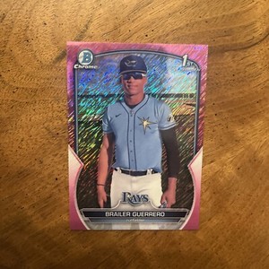 2023 Bowman Chrome Brailer Guerrero 1st Bowman Pink Shimmer /199 TAMPA BAY RAYS