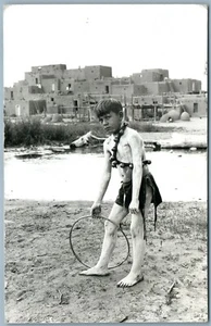 PUEBLO INDIAN YOUNG DANCER VINTAGE REAL PHOTO POSTCARD RPPC - Picture 1 of 2