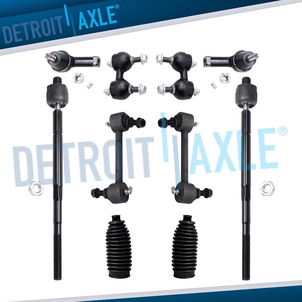 Front Rear Sway Bars Inner Outer Tie Rods Boots for 2001-2006 Hyundai Elantra - Image 1 of 4