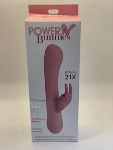 Curve Novelties Power Bunnies Jitters 21x Silicone Vibrator  - Pink  New! 8.3inc - Picture 1 of 5