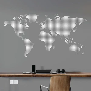 Dotted World Map - Wall Art Sticker - Picture 1 of 8