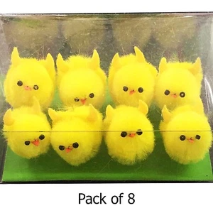Nuevo Pollos Amarillos Esponjos Chenilla Chicks Pollos Medianos Paquete de 8 - Imagen 1 de 1